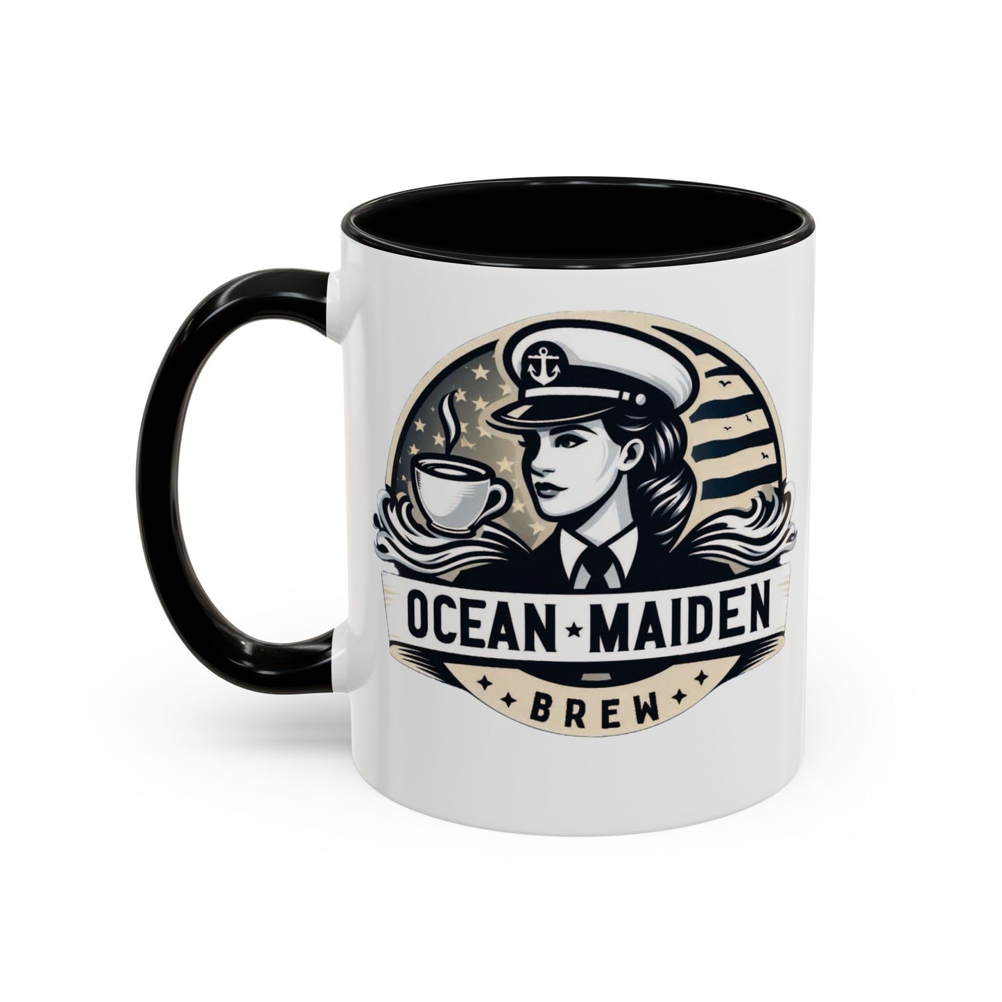 Ocean Maiden Brew Accent Coffee Mug - Nautical Inspired Gift for Coffee Lovers