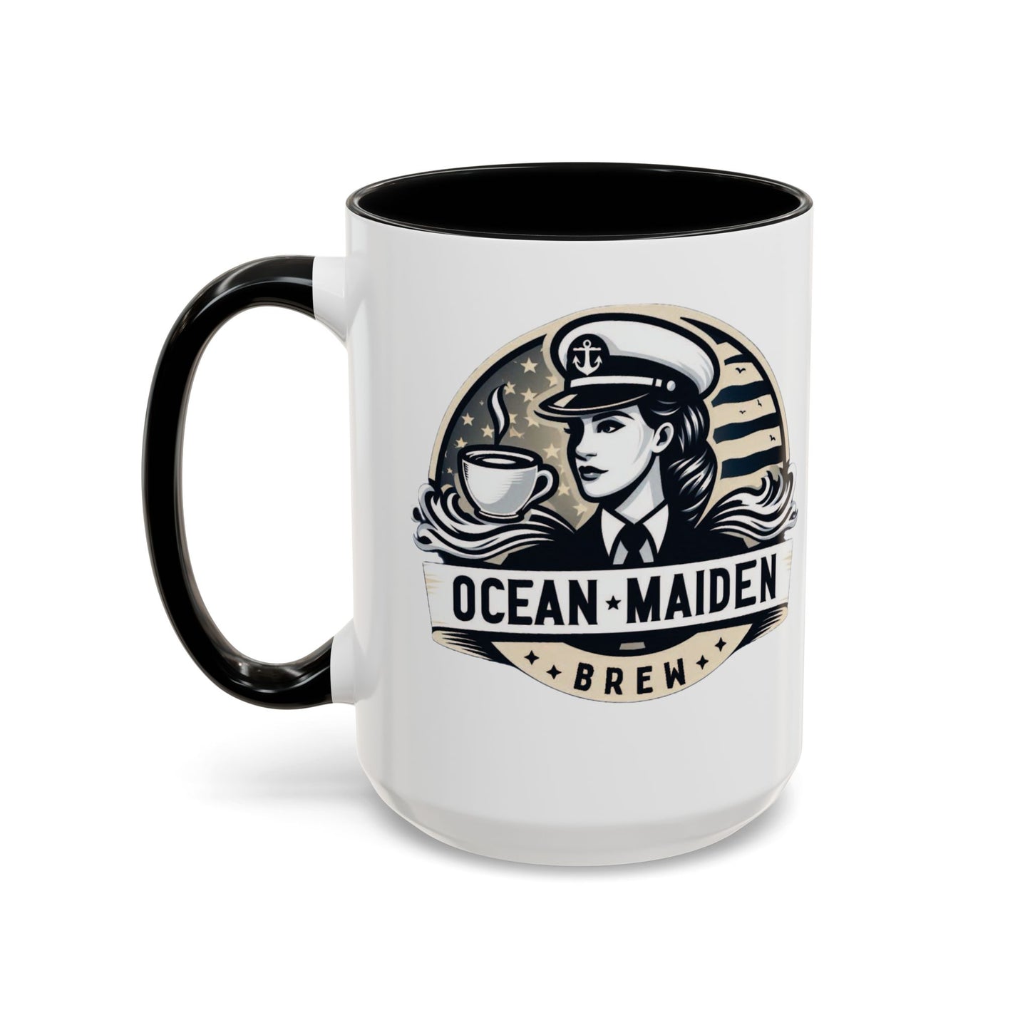 Ocean Maiden Brew Accent Coffee Mug - Nautical Inspired Gift for Coffee Lovers