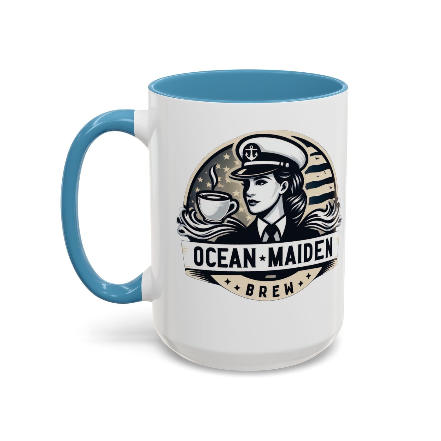 Ocean Maiden Brew Accent Coffee Mug - Nautical Inspired Gift for Coffee Lovers