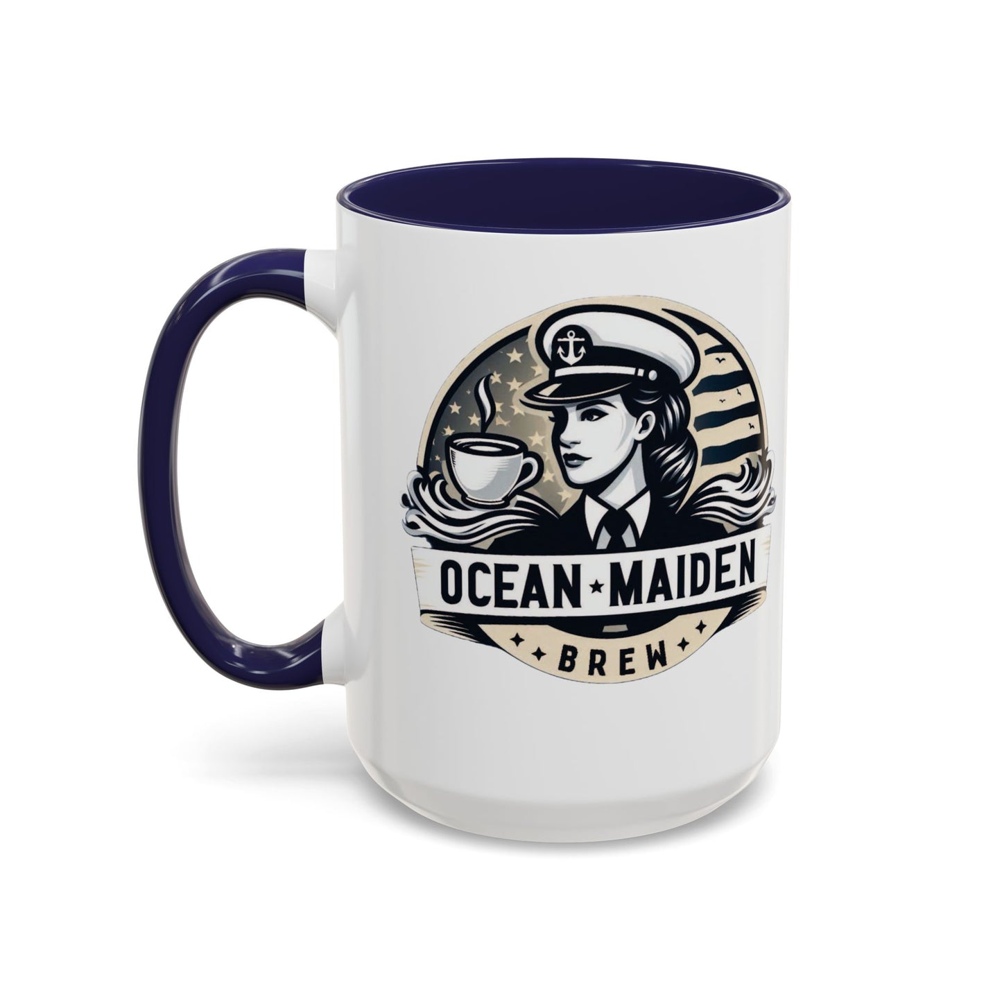 Ocean Maiden Brew Accent Coffee Mug - Nautical Inspired Gift for Coffee Lovers