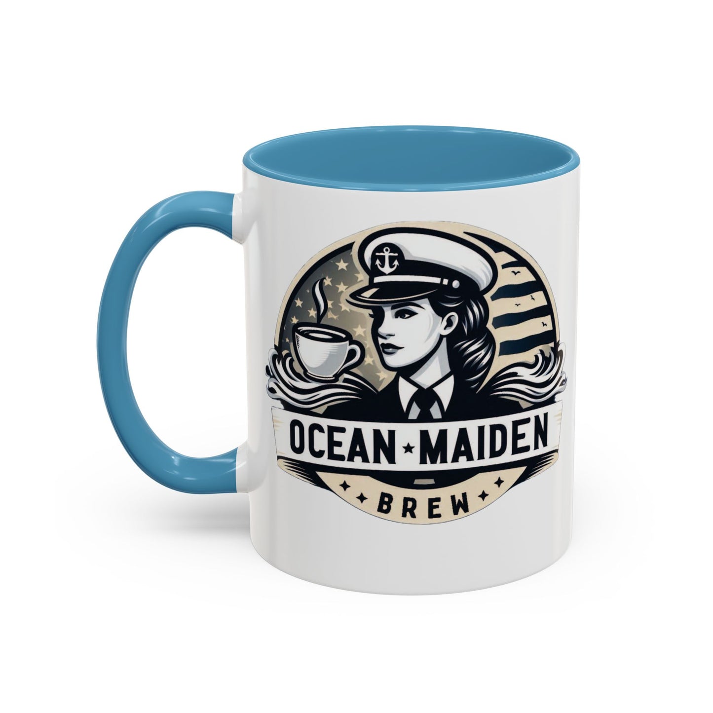 Ocean Maiden Brew Accent Coffee Mug - Nautical Inspired Gift for Coffee Lovers