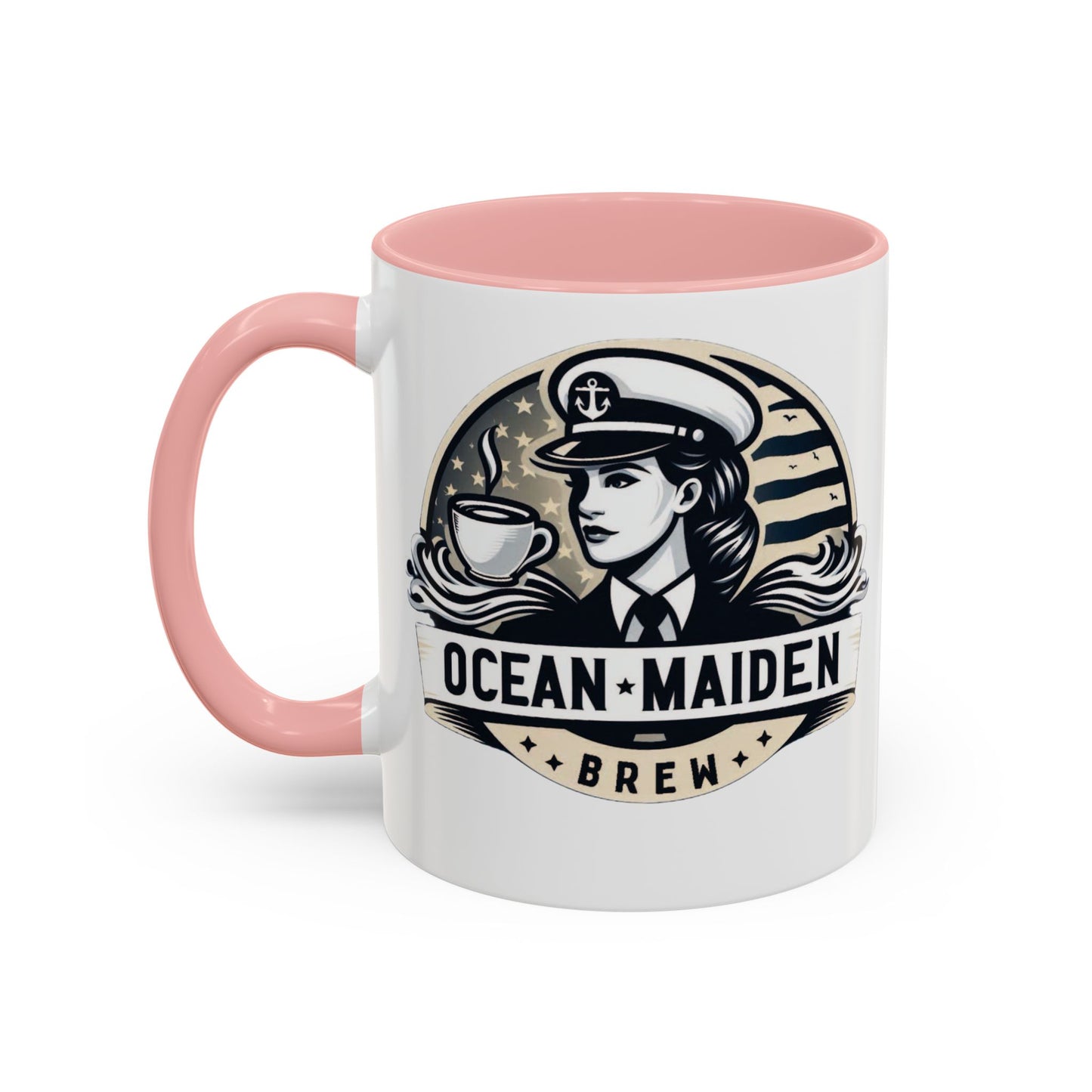 Ocean Maiden Brew Accent Coffee Mug - Nautical Inspired Gift for Coffee Lovers