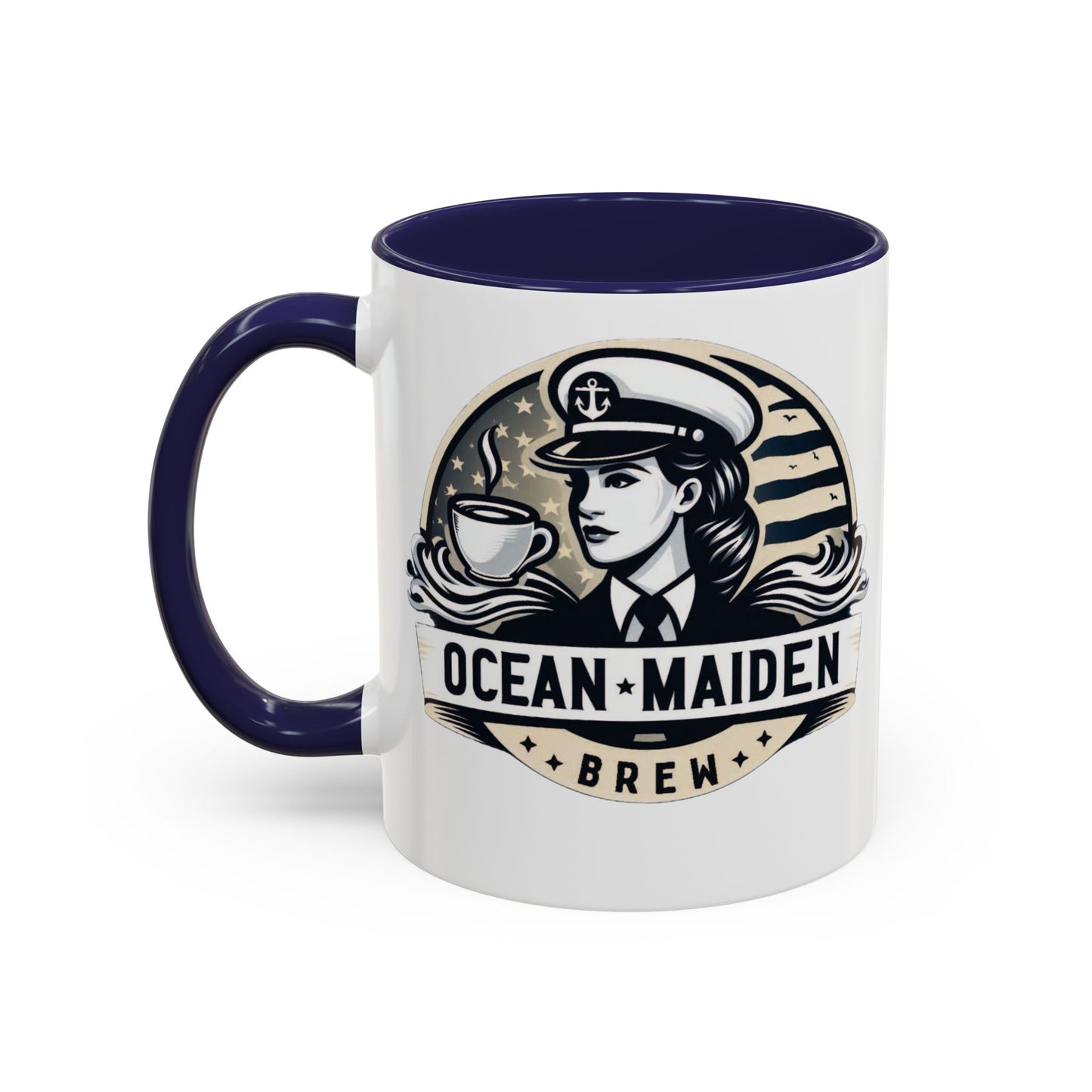 Ocean Maiden Brew Accent Coffee Mug - Nautical Inspired Gift for Coffee Lovers